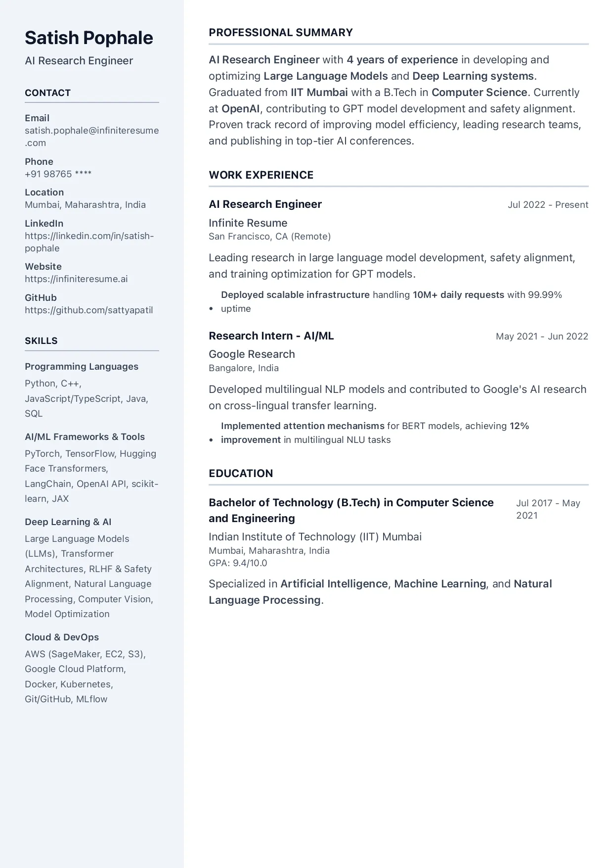 Double Column template preview