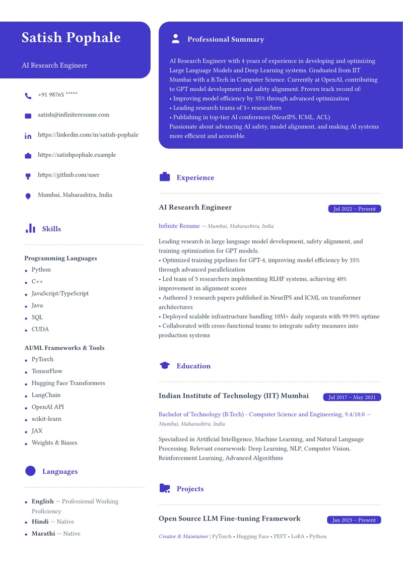 Maverick template preview