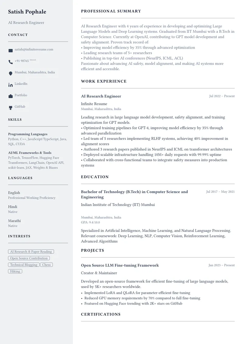 Double Column template preview