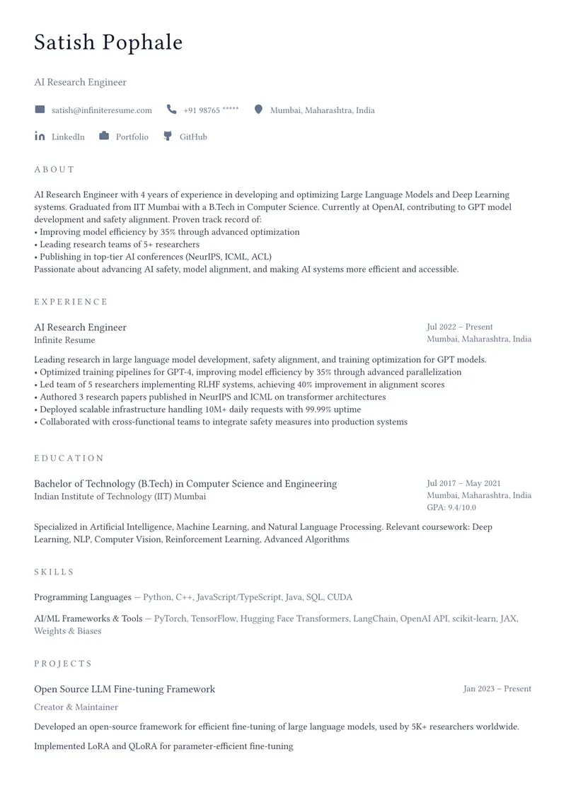 Minimalistic template preview